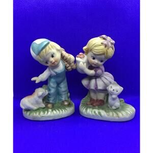 Vintage Boy and Girl Porcelain Figurines